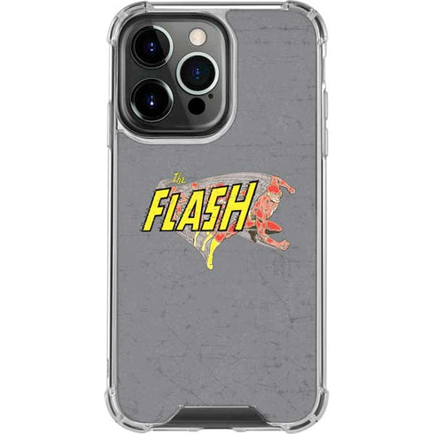 DC Comics The Flash Vintage Action Running Pose iPhone 14 Pro Clear Case